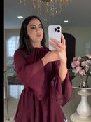 Vestido Romance Marsala  Leveza, Movimento e Sofisticação