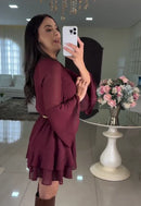 Vestido Romance Marsala  Leveza, Movimento e Sofisticação