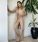 Conjunto Calça + blusa + trench coat