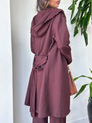 Conjunto Calça + blusa + trench coat